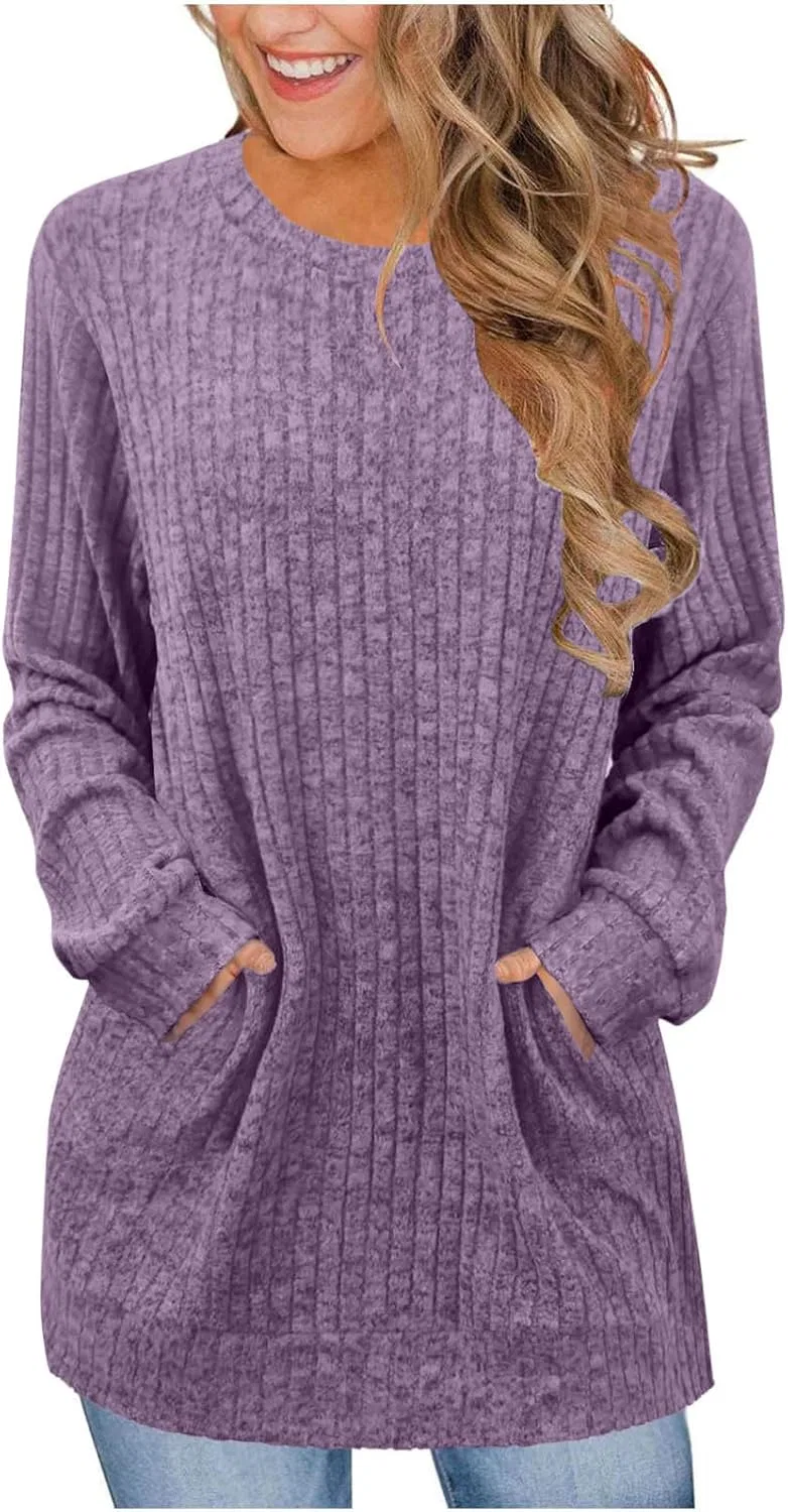 Свитер оверсайз с карманом, Purple