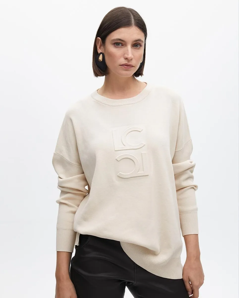 

Женская толстовка с круглым вырезом и рельефным логотипом Lola Casademunt, бежевый