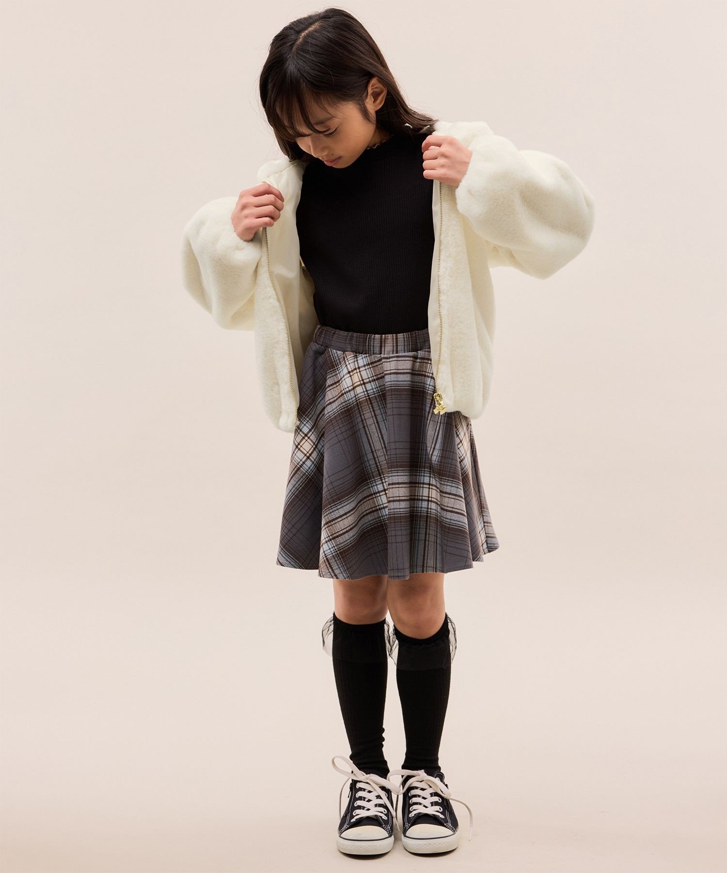 Пушистая блузка на молнии из искусственного меха ROPE' PICNIC KIDS, Off-white (15) — фото 3