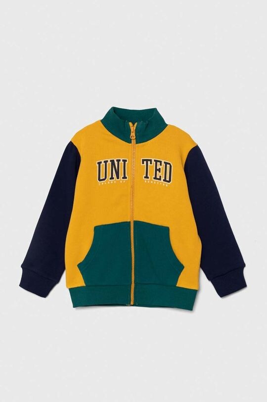 

Детская хлопковая толстовка United Colors of Benetton, желтый