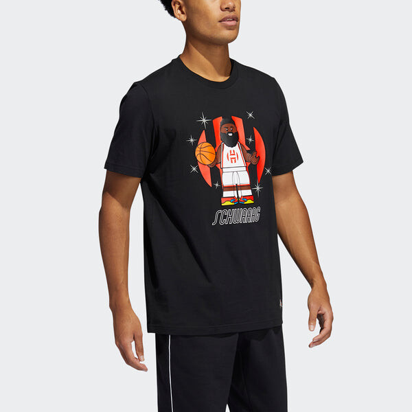 Футболка Adidas x LEGO Harden Tee 'Black White Orange', черный — фото 4
