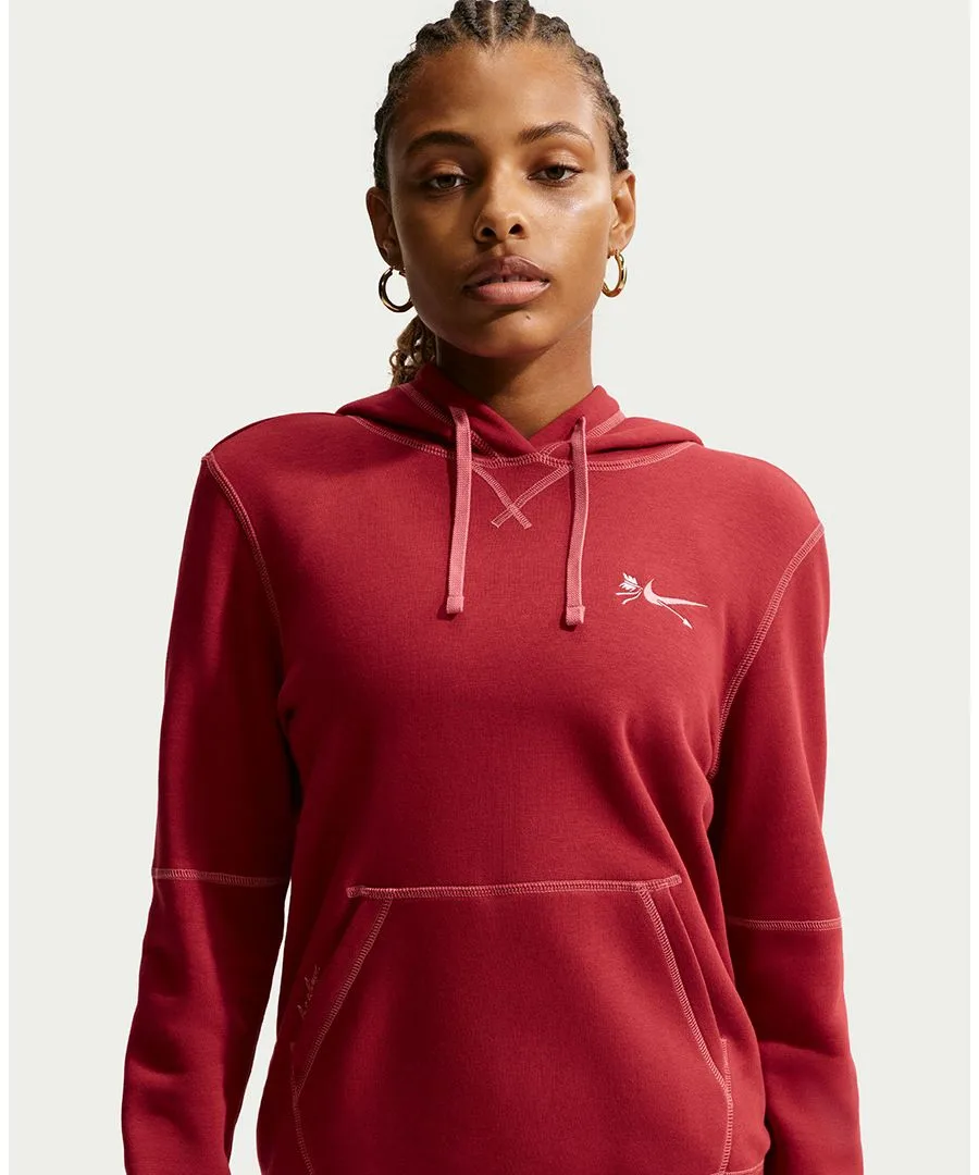 Женская толстовка с капюшоном из мягкого флиса Nike, Team Crimson/Peony