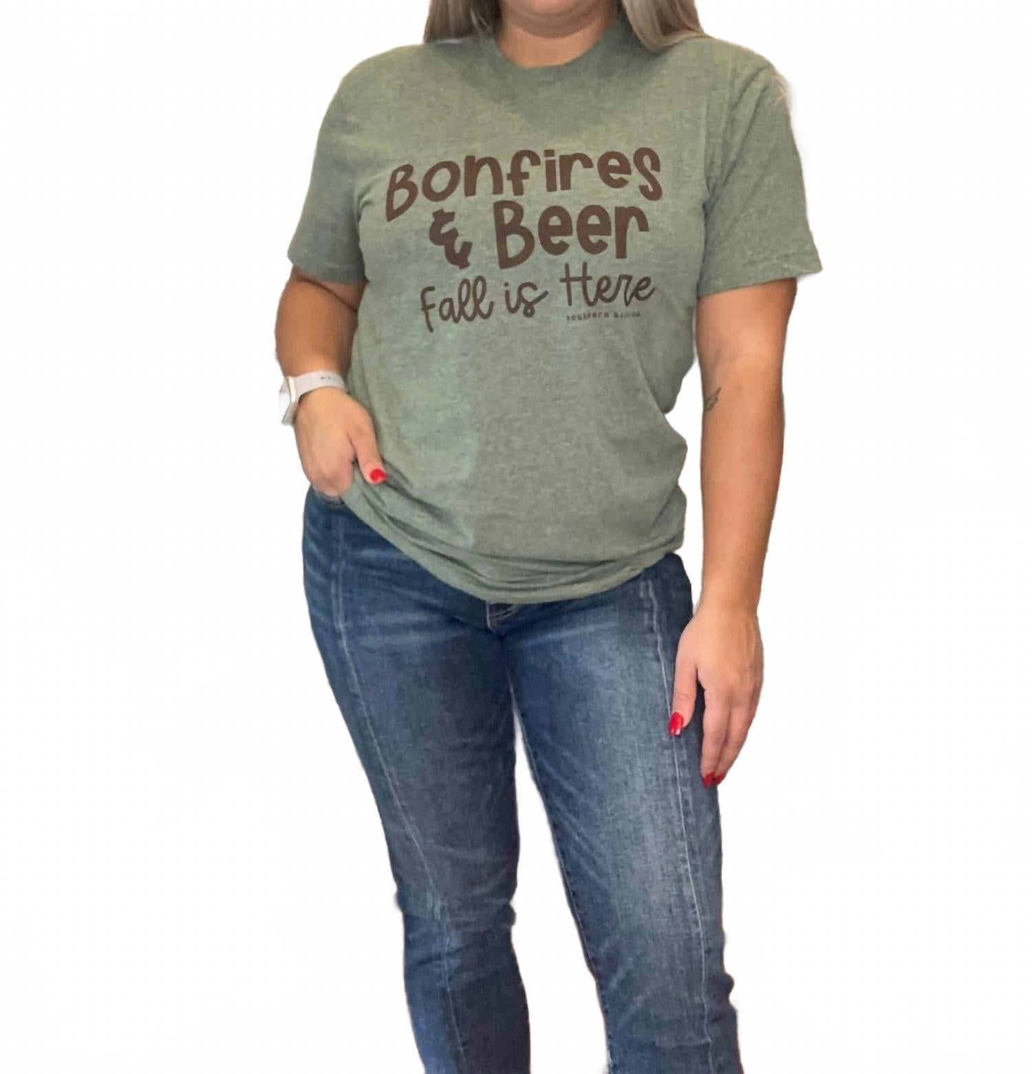 

SOUTHERN BLISS Футболка с коротким рукавом "Костры и пиво" зеленого цвета, Зеленый, SOUTHERN BLISS Футболка с коротким рукавом "Костры и пиво" зеленого цвета