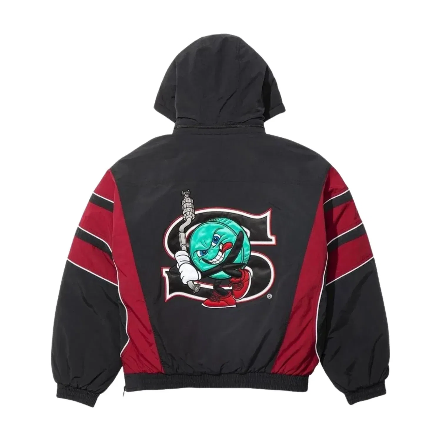 Куртка Supreme x SALEM SS26 Half Zip Stadium Jacket 'Black' SUP-SS26-273-RED, черный — фото 2