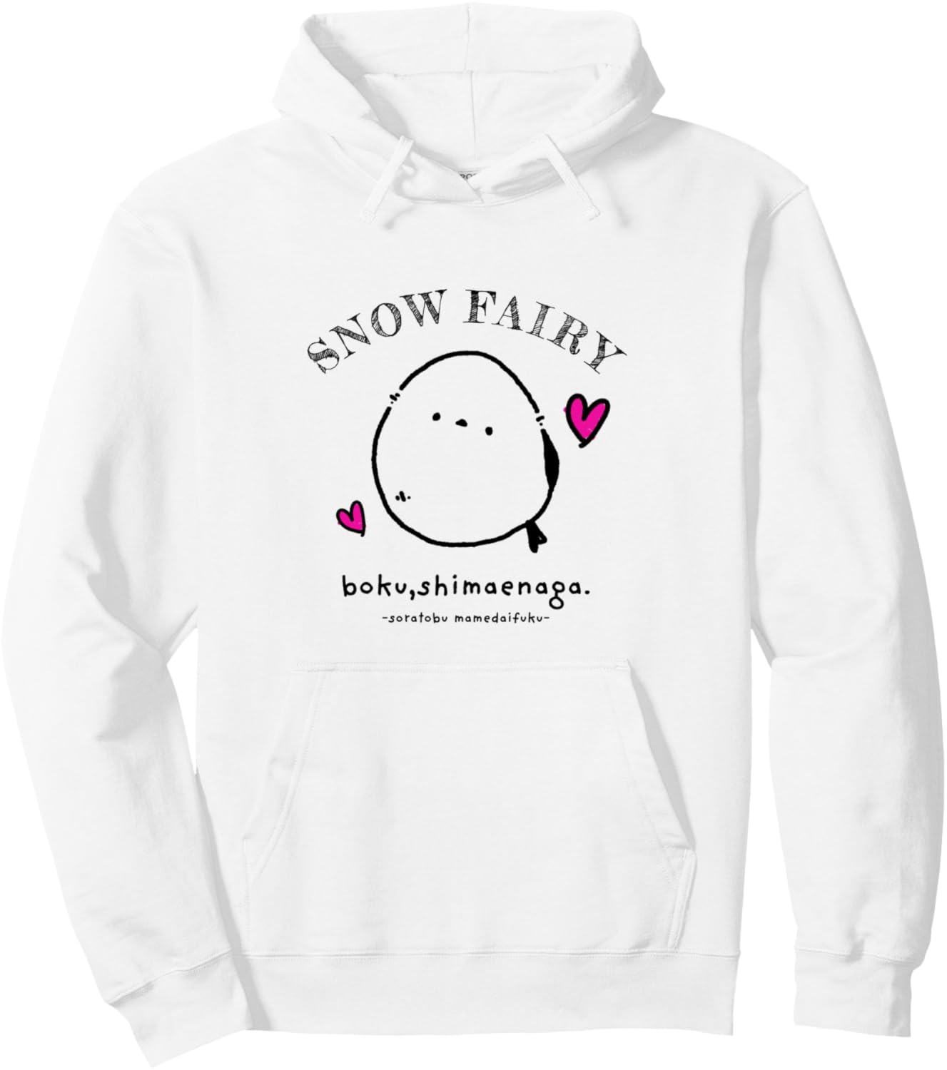 

Толстовка с милым пушистым сердечком Shimaenaga Hokkaido Snow Fairy All Japan Long-Tailed Tit Association, белый