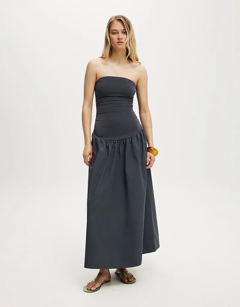 

Платье макси Cotton On Romee с присборенными боками синего цвета Cotton On