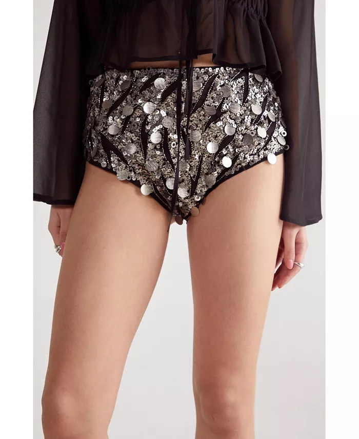 

Женские шорты с пайетками Nasty Gal, черный