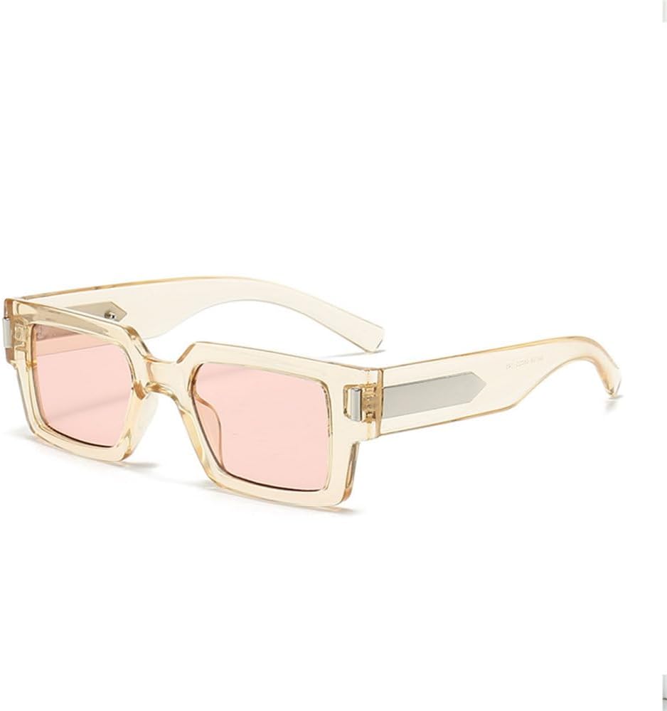 

Квадратные солнцезащитные очки для женщин и мужчин, модные тренды, прямоугольные солнцезащитные очки в стиле ретро, ​​стреловидные зеркальные дужки, черные MTZJH, Pink