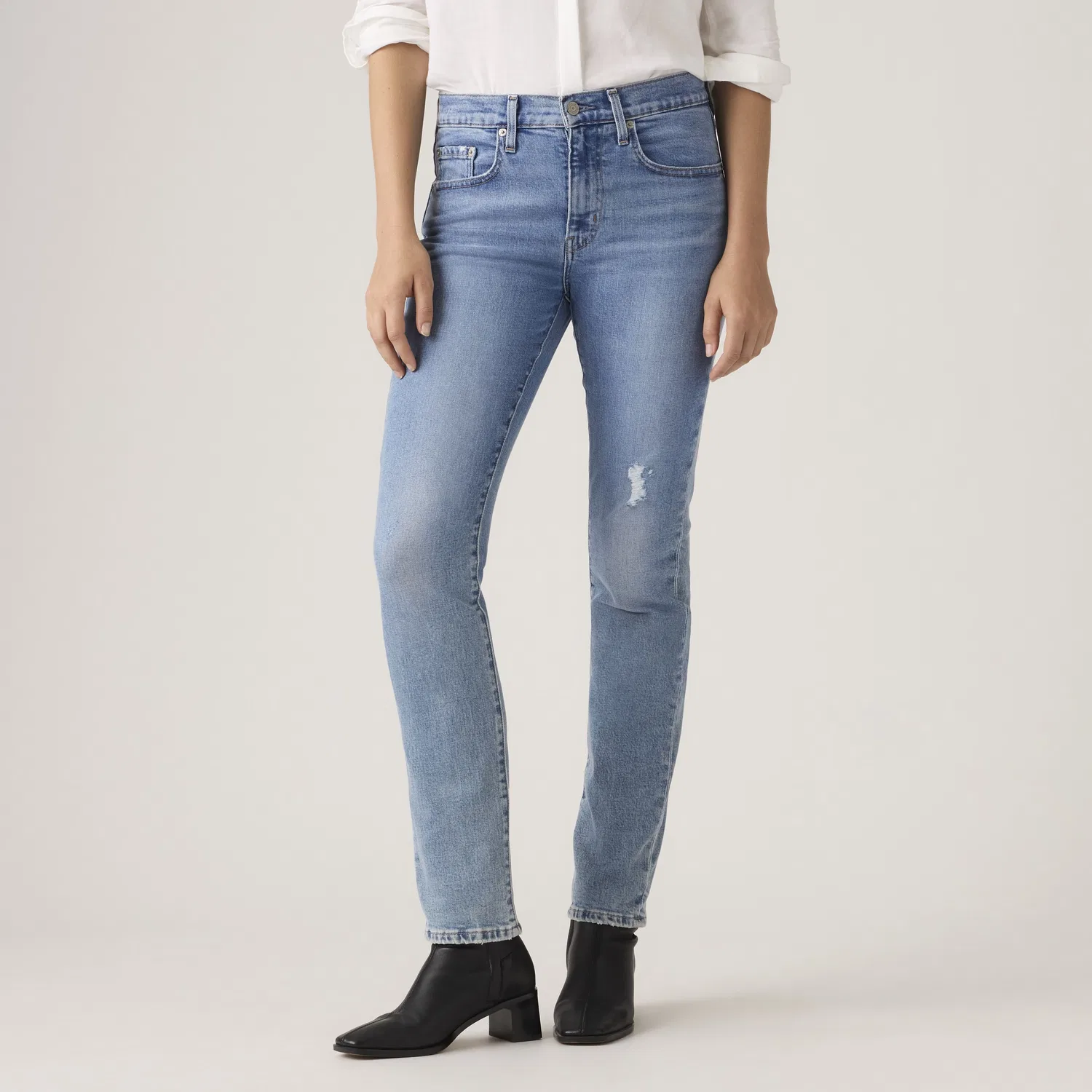 Женские джинсы Candiani с высокой посадкой и прямым кроем, модель 724 Levi's, Medium Wash — фото 2