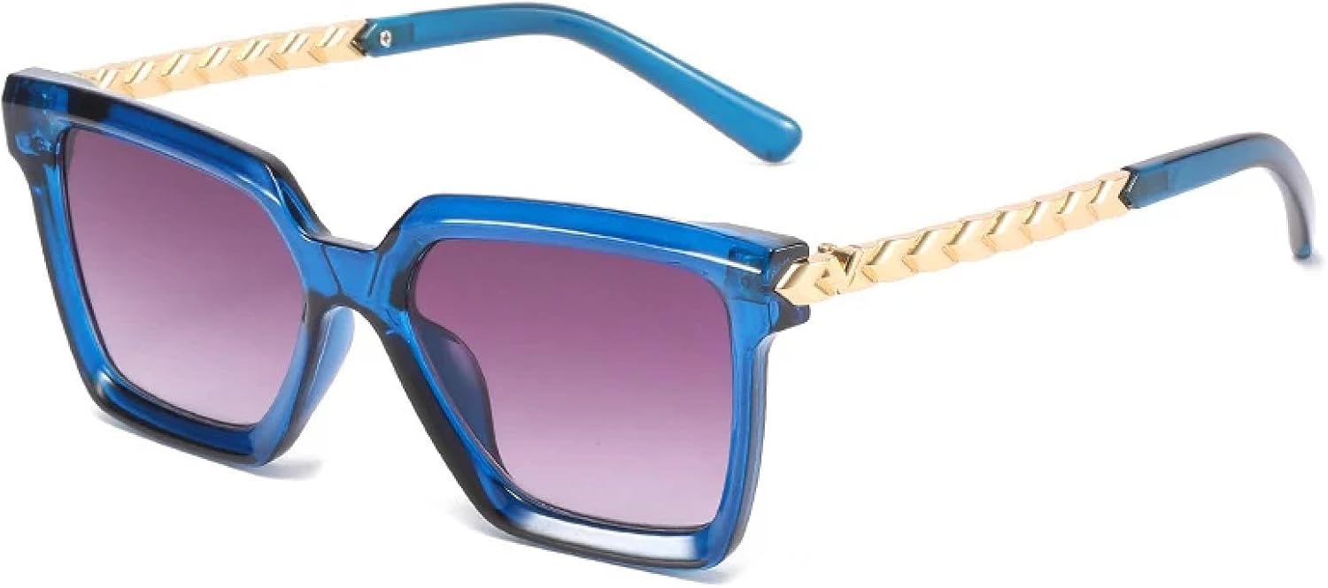 

Ретро металлические солнцезащитные очки для женщин, модные, классические, роскошные, мужские, трендовые, для активного отдыха, вождения, путешествий, солнцезащитные очки UV400 TKKTLLT, Blue Gradient Gray