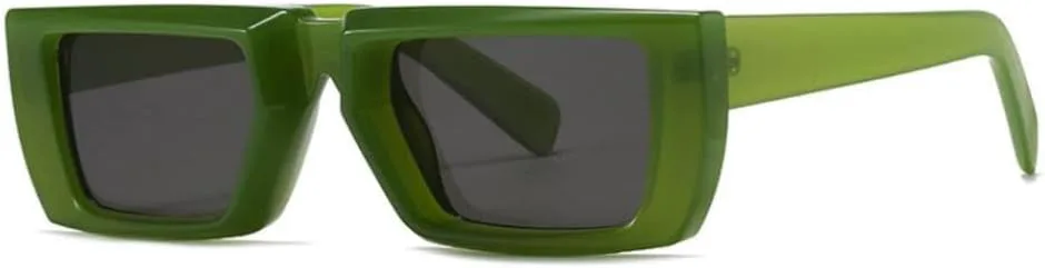 

Маленькие солнцезащитные очки для женщин, модный тренд, стимпанк, мужские винтажные роскошные прямоугольные солнцезащитные очки в стиле панк DSXLY, K-c13-green