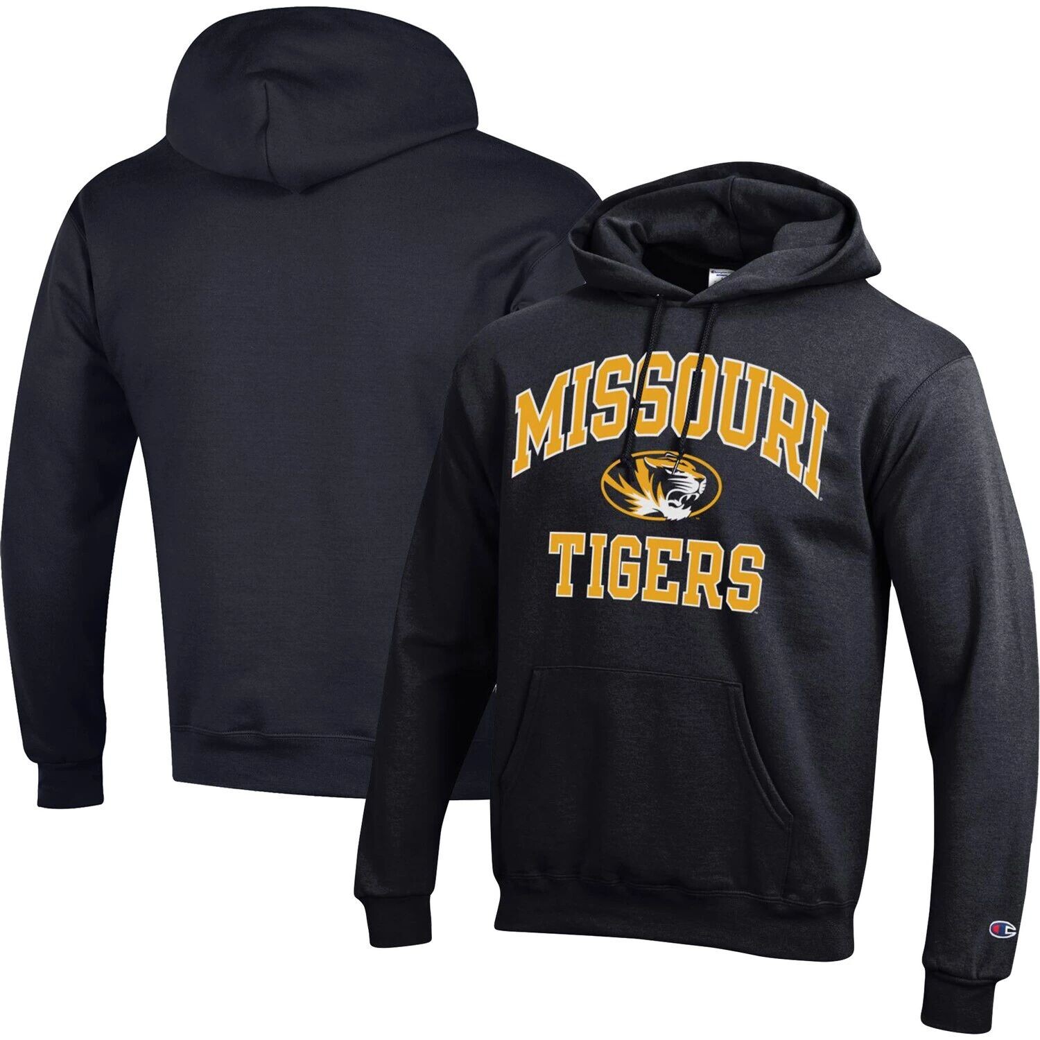 

Мужской пуловер с капюшоном Champion Black Missouri Tigers High Motor