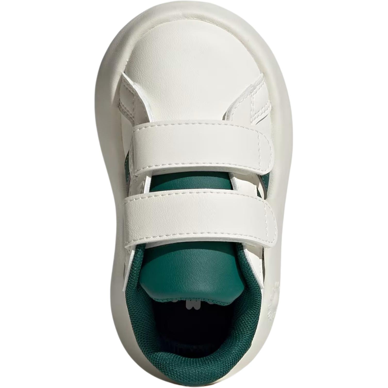 Adidas Grand Court 2.0 низкие детские ботинки white green для малышей — фото 4