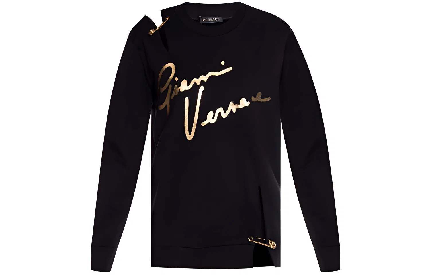 Свитшот женский black с круглым вырезом, средней посадки VERSACE