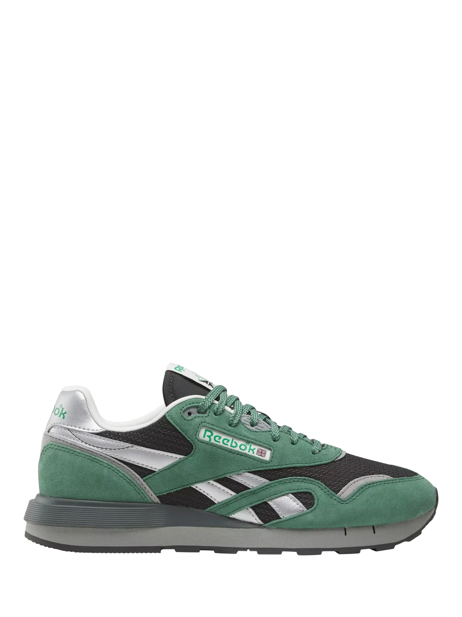 Классические нейлоновые кроссовки на шнуровке Nylon 89, зелено-черно-серые Reebok