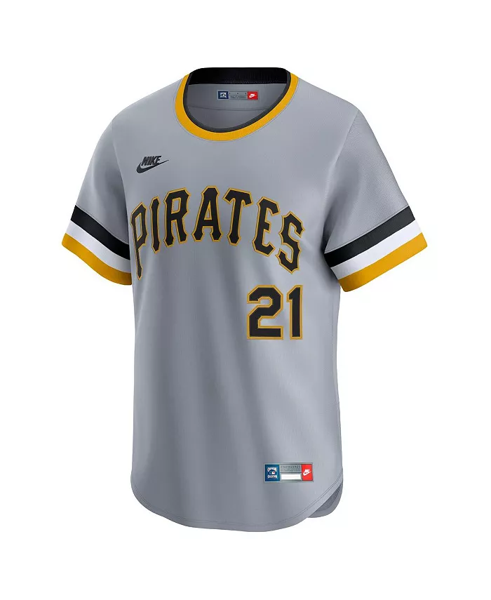 Мужская бейсбольная майка Roberto Clemente в сером цвете Pittsburgh Pirates из коллекции Throwback Cooperstown Limited Nike — фото 3
