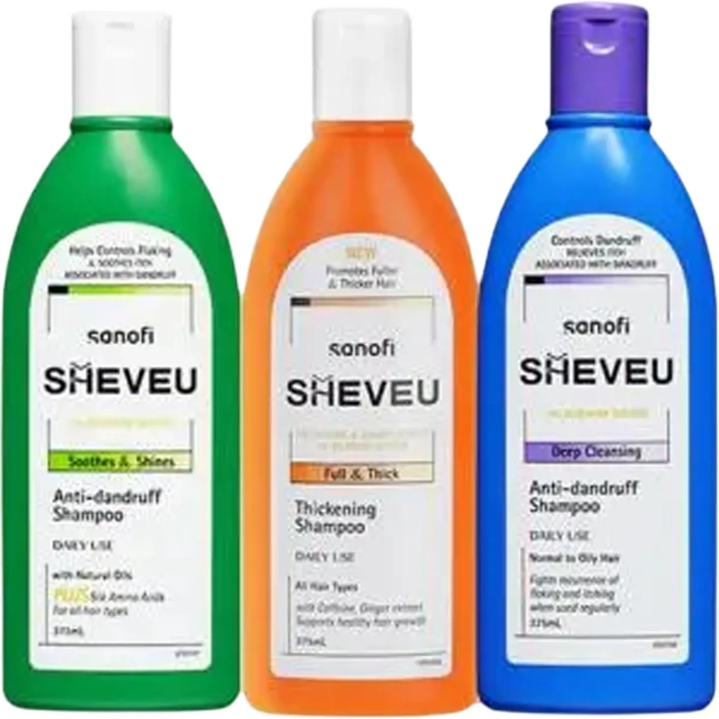 

Усовершенствованный набор шампуня и кондиционера Elsun против перхоти и жирности: питает, Sheveu, three-piece set: oil control dandruff treatment фиолетовый bottle 375ml+repairing зеленый bottle 375ml+thickening оранжевый bottle 375ml