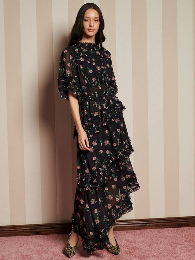 

Платье с асимметричным подолом и принтом роз Sister Jane, Black