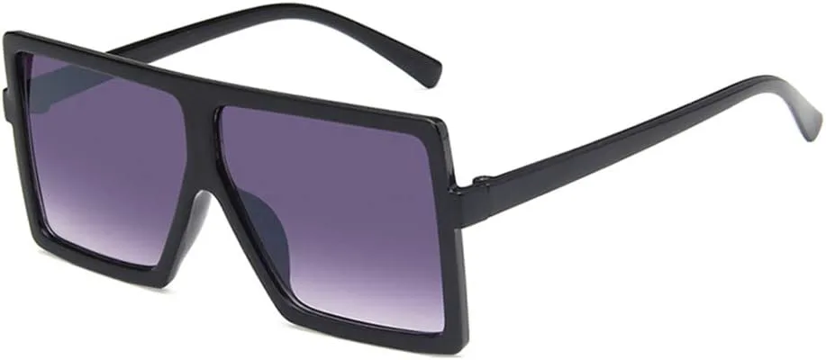 

Солнцезащитные очки Shiratori унисекс, модные, ярко-черные, серые, для отдыха, квадратные, неполяризованные, с защитой от УФ-излучения UV400, Bright Black Light Grey