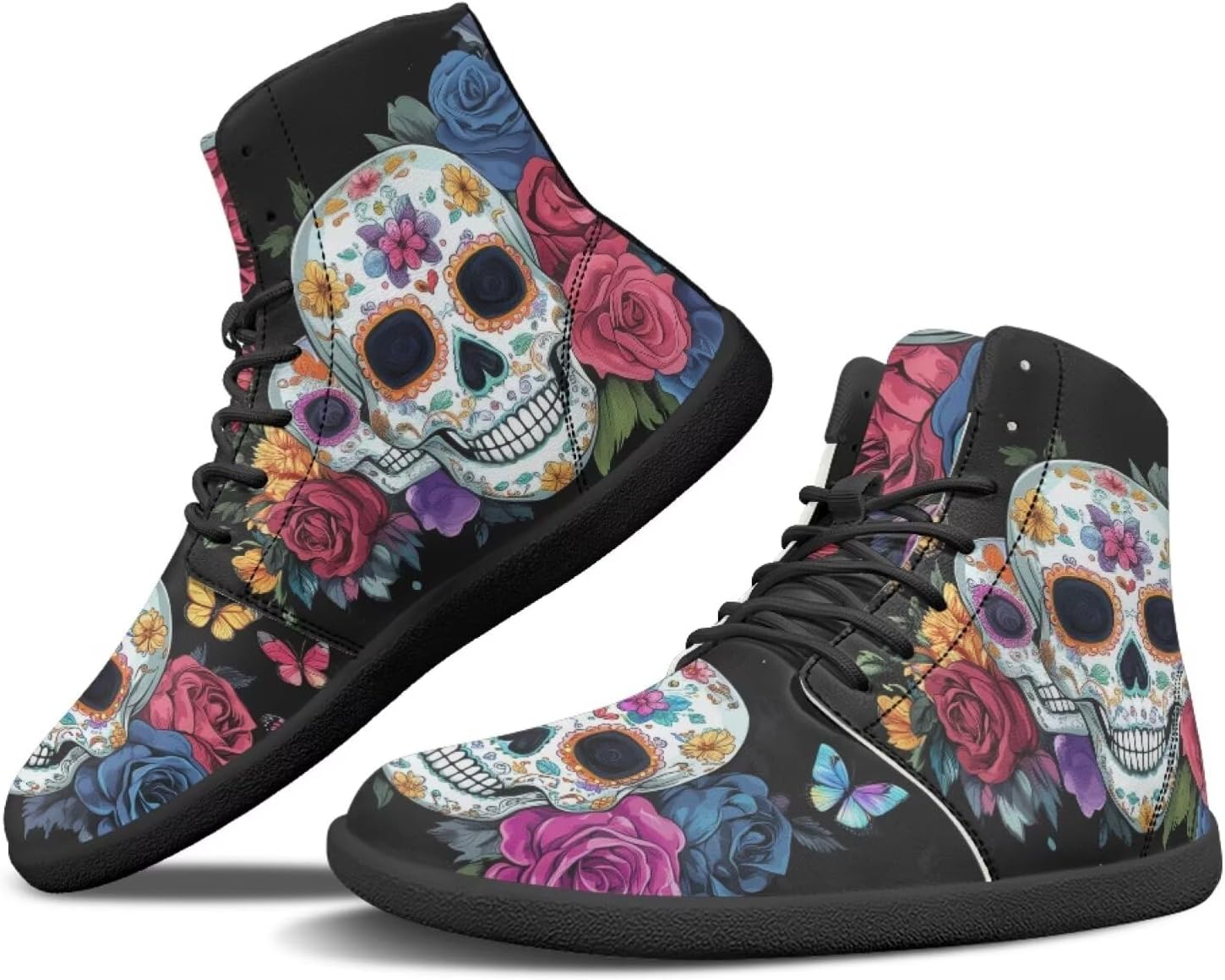 

Мужские минималистичные кроссовки Binienty для ходьбы, Sugar Skull Boho Floral