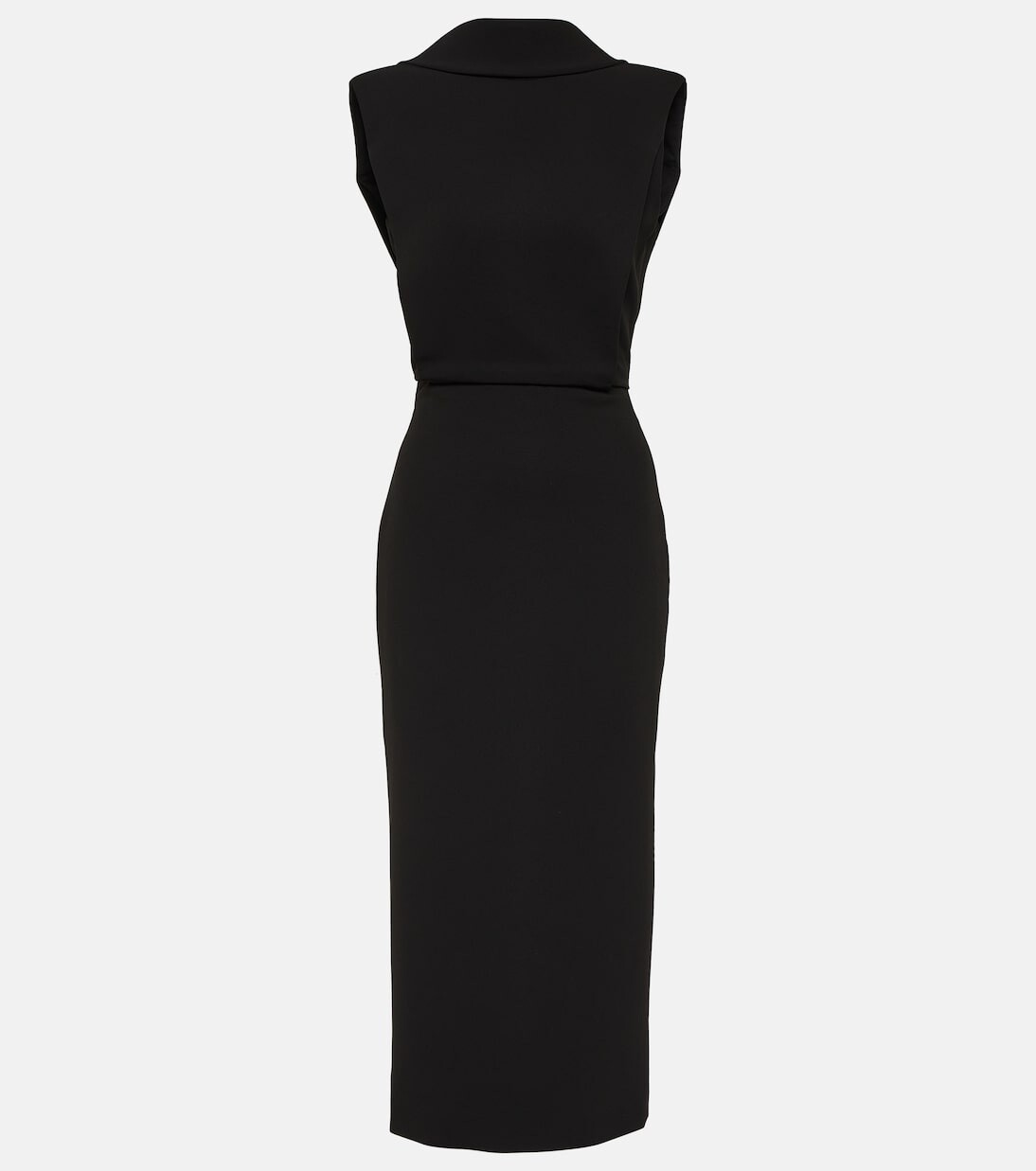 

Платье миди из кади с высоким воротником Roland Mouret, черный