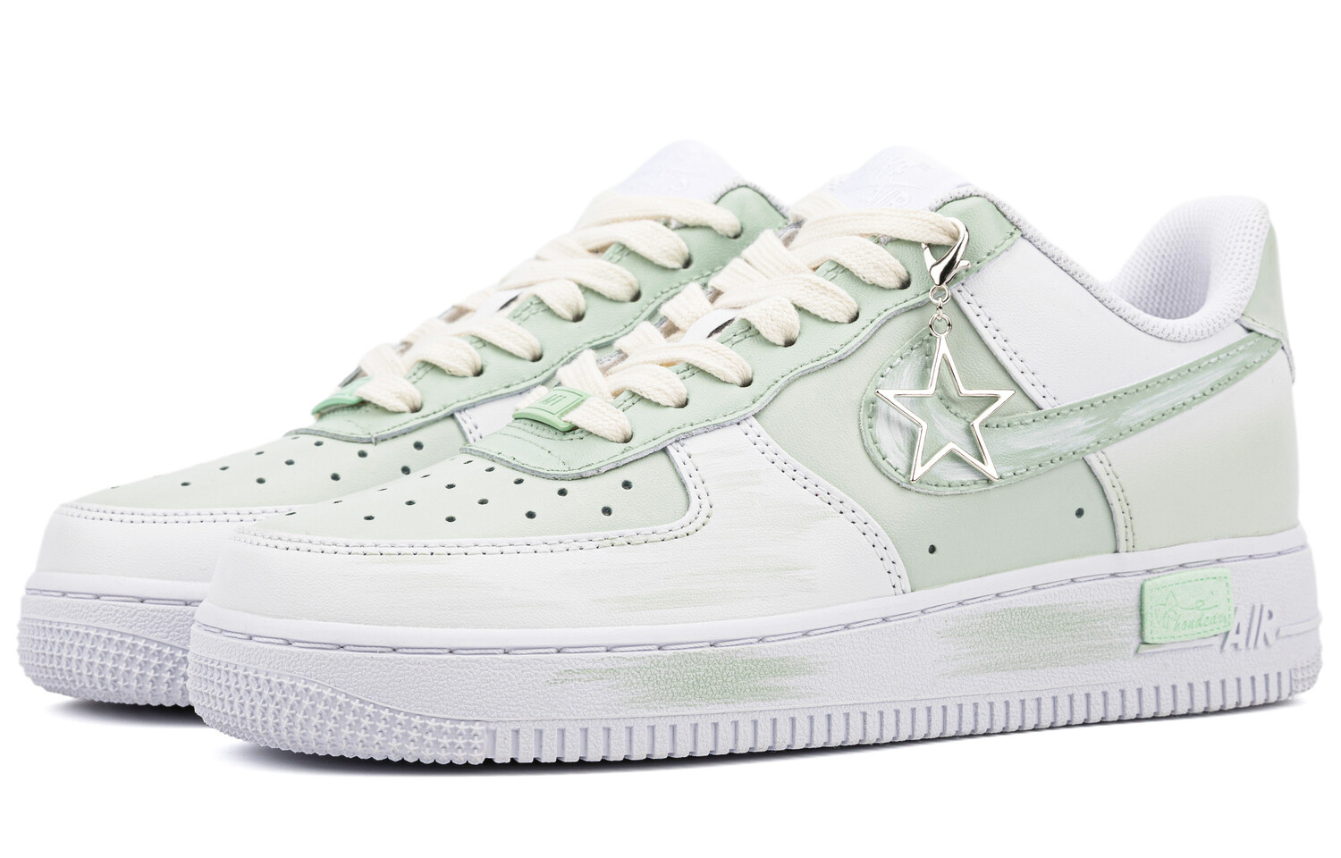 Кроссовки Nike Air Force 1 Skateboarding Shoes Unisex Low-top White/green, зеленый — фото 3