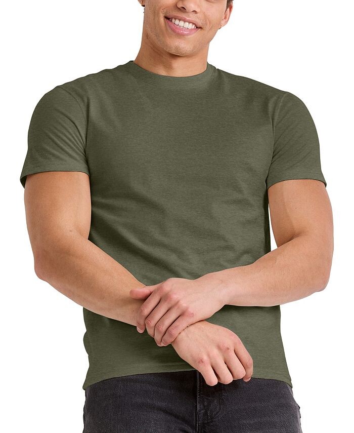 

Мужская футболка Originals Tri-Blend с короткими рукавами Hanes, цвет Military Green Tri-blend