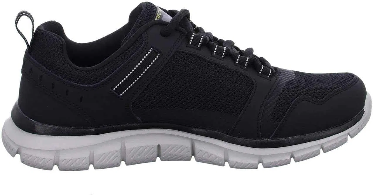 Мужские кроссовки Skechers Burns 52635-bbk, Black Leather Mesh Gold Pu Trim — фото 3