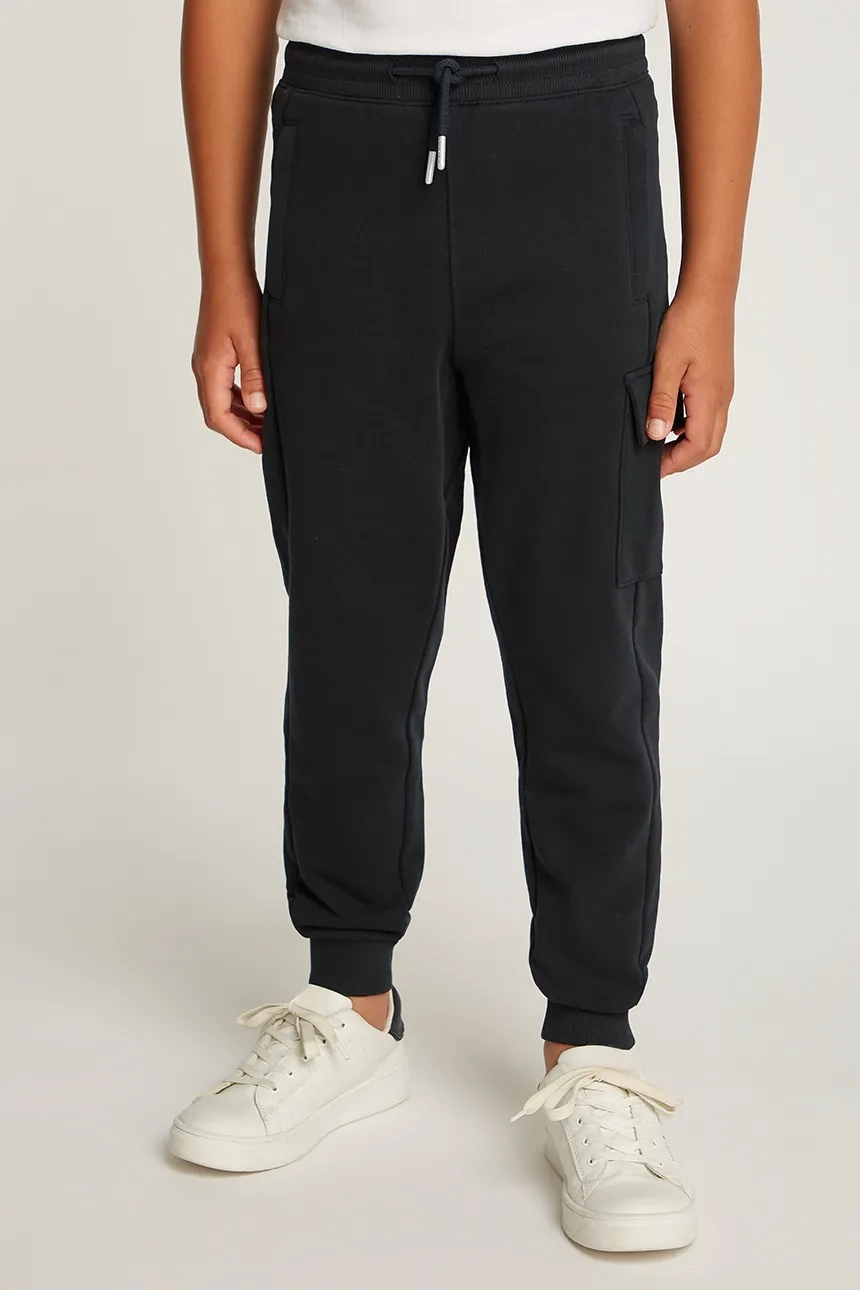

Спортивные брюки из хлопка для малышей RELAXED TAPERED LEG CARGO Calvin Klein Jeans, черный