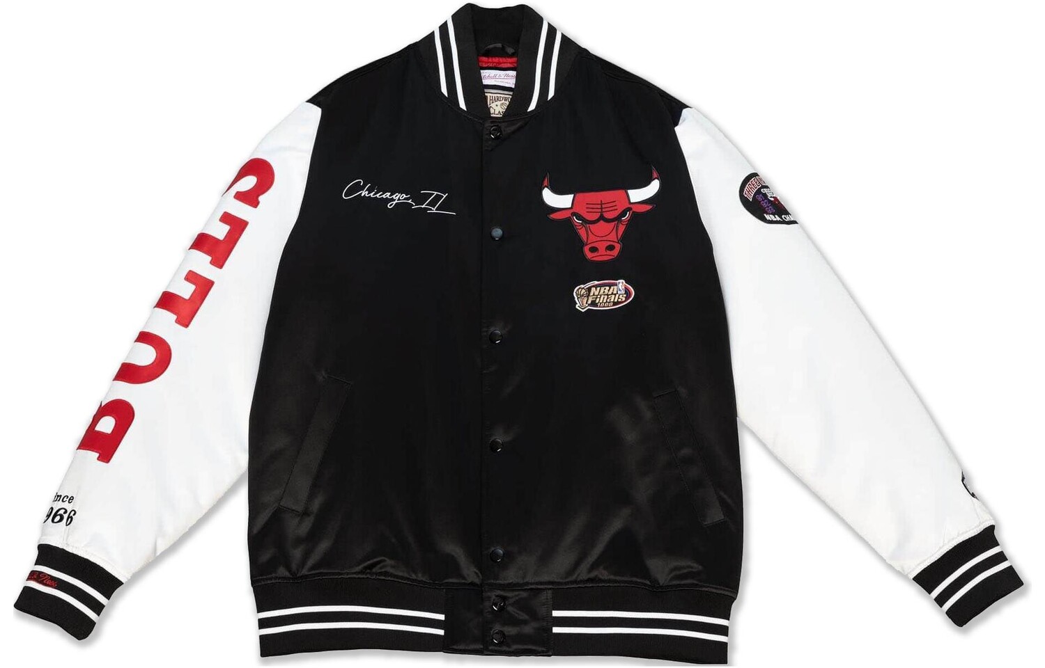 

Бейсбольная куртка унисекс черный/белый Mitchell Ness