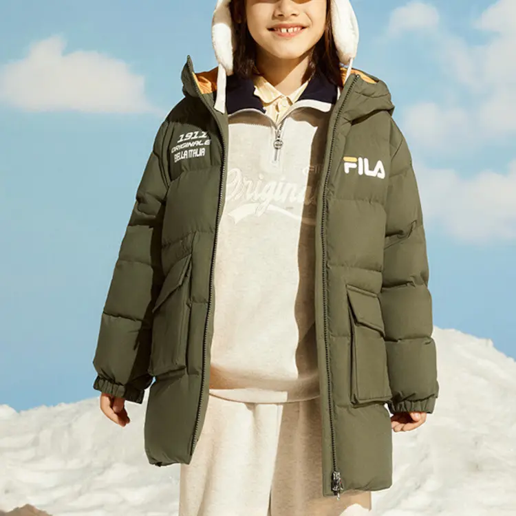 Детская пуховая куртка Grade School FILA KIDS, зеленый — фото 4