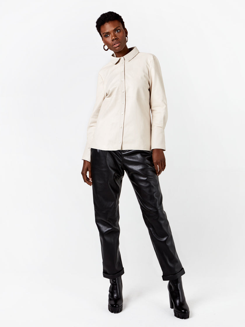 

Куртка из переработанной кожи Cindy As By Df, бежевый