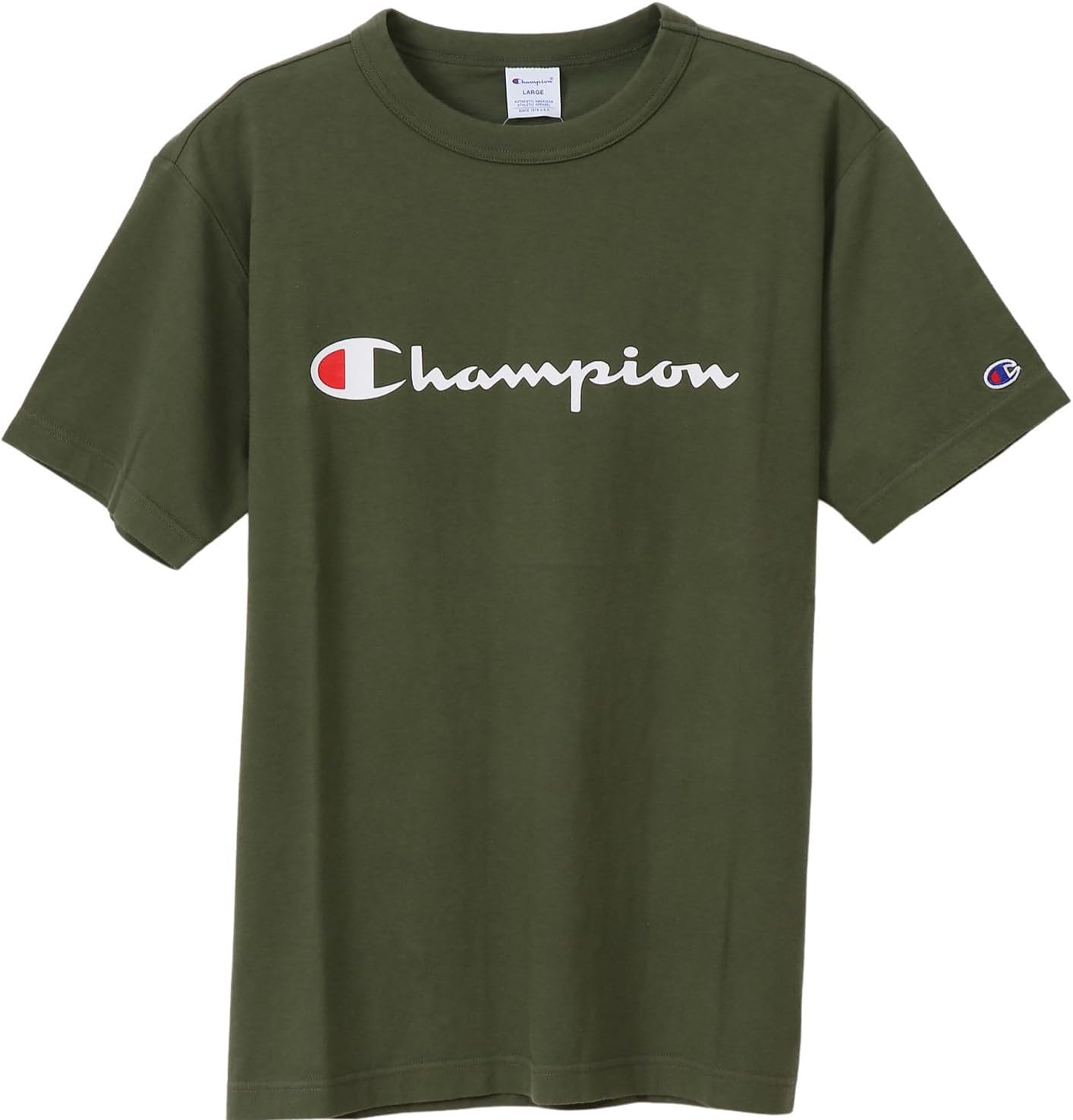 

Мужская футболка с коротким рукавом Champion C3-P302Z/C3-X353L, 100% хлопок, классический принт с логотипом, футболка с коротким рукавом, темно-зеленый
