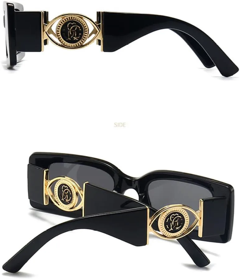 

Солнцезащитные очки прямоугольной формы для женщин и мужчин, винтажные женские черные солнцезащитные очки для мужчин с защитой от УФ-излучения UV400 LANGSER, C1