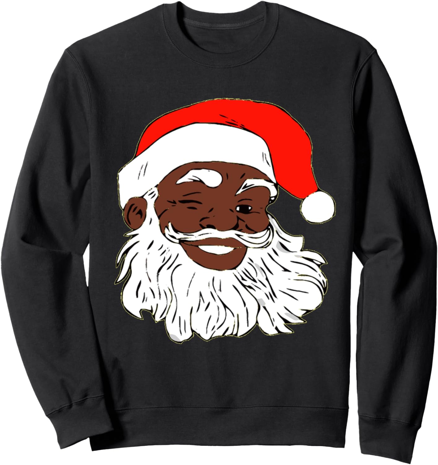 

Афроамериканская толстовка с изображением Санта-Клауса, подмигивающего на Рождество Afro-American Santa Claus, черный