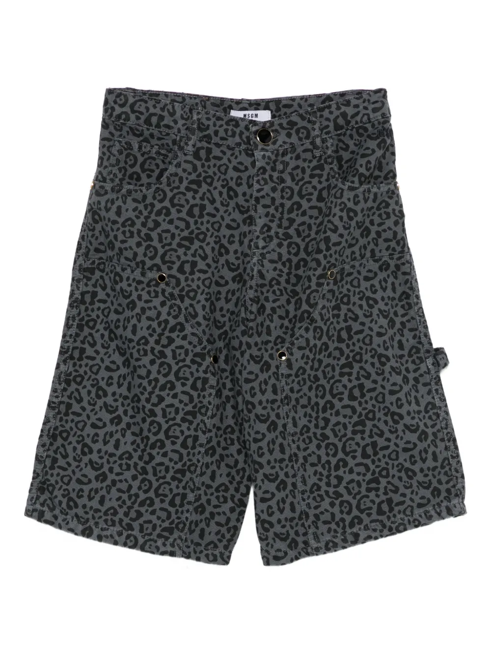 

Шорты с леопардовым принтом MSGM Kids, серый