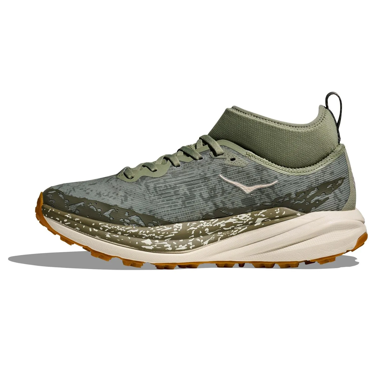 Трейловые кроссовки HOKA Speedgoat 6 Mid GTX, цвет Sea Moss/Oat Milk — фото 2