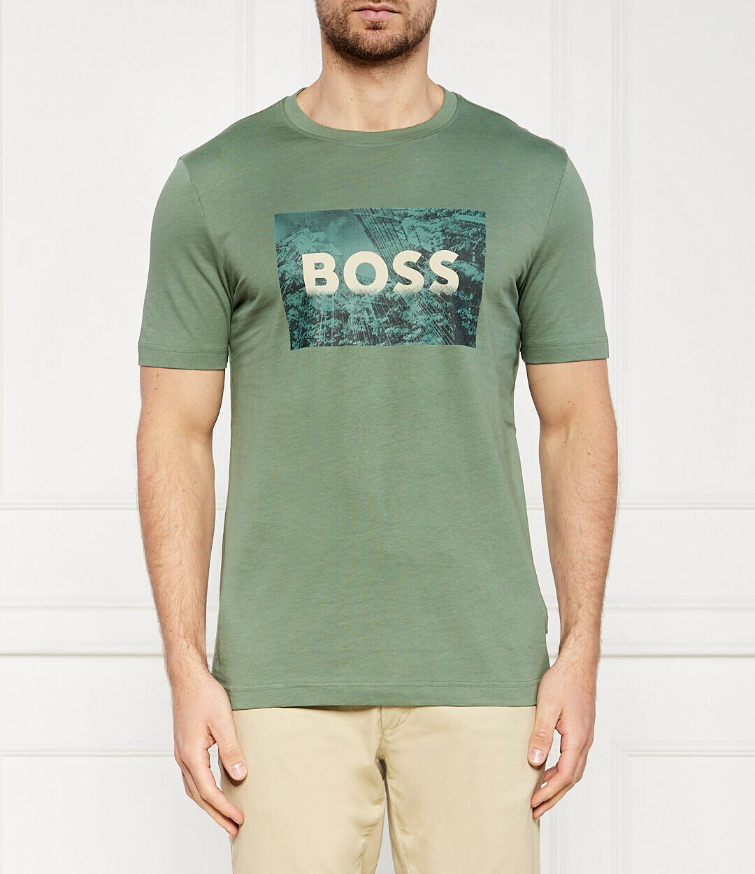 

Футболка BOSS ORANGE Regular Fit, оливково-зеленый