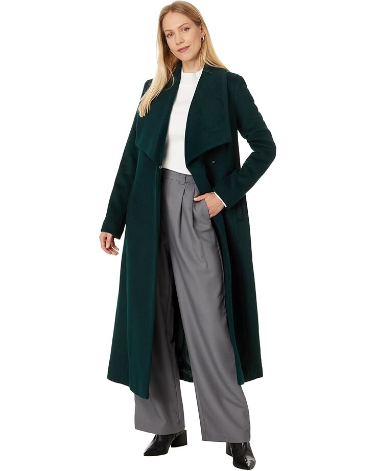 

Пальто Cole Haan Wool Maxi Wrap Coat, цвет Forest