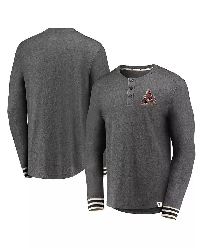 

Футболка мужская Henley True Classics цвета меланж с длинным рукавом Arizona Coyotes Fanatics