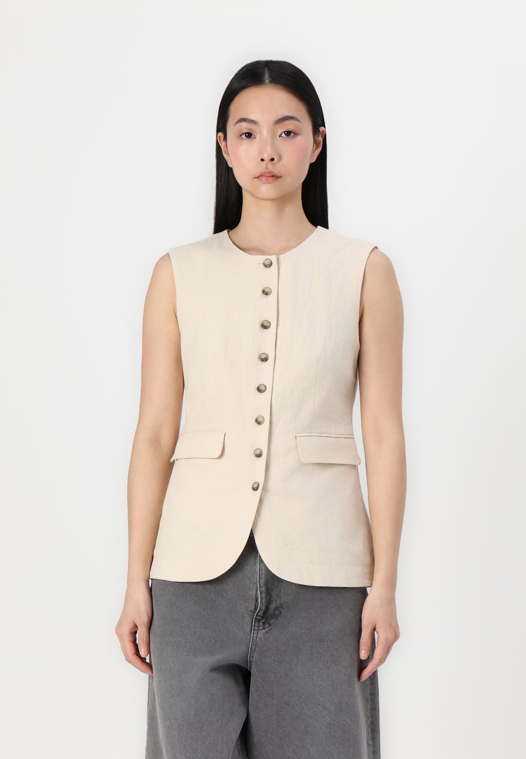 

Жилет SLFILUNA BUTTONED POCKET Selected Femme, молочный