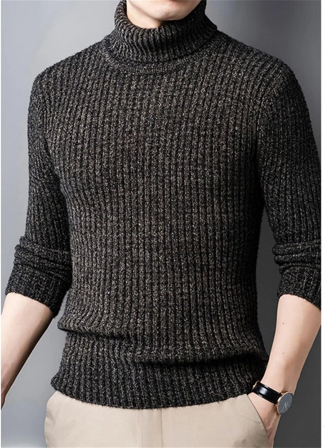 Мужской водолазка Casual Slim Fit Mock Neck — фото 3