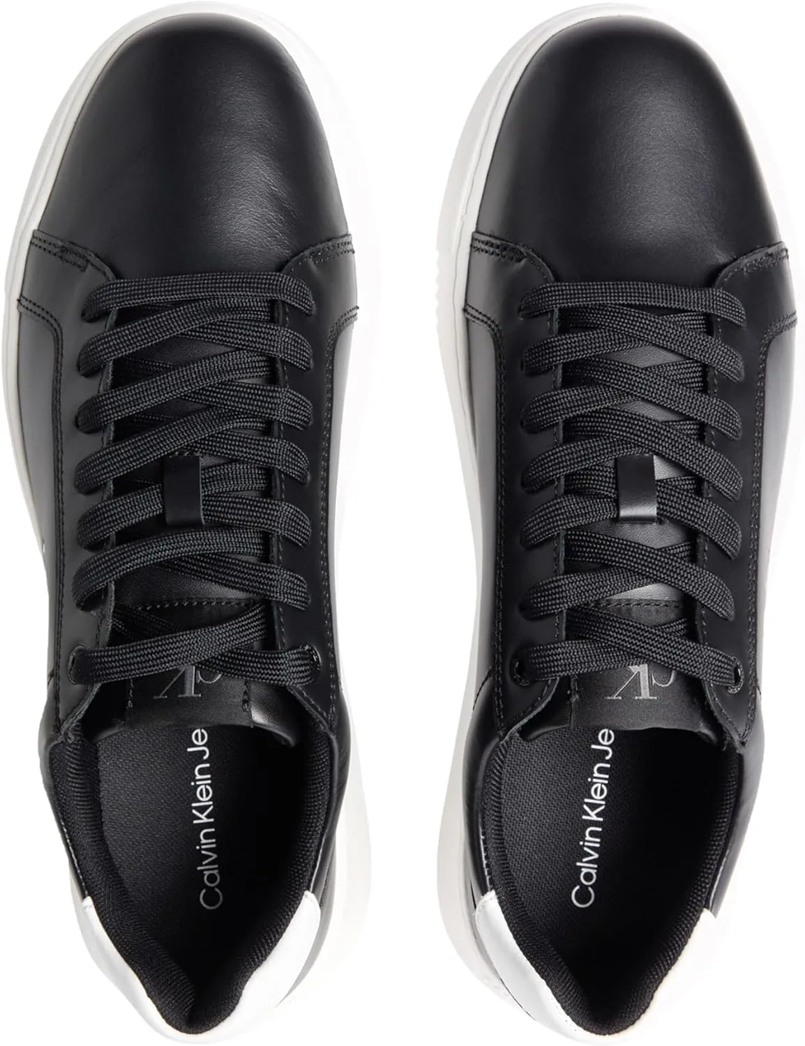 Calvin Klein Herren Кроссовки с чашечной подошвой Chunky Mono из Leder, ярко-белый/черный — фото 4