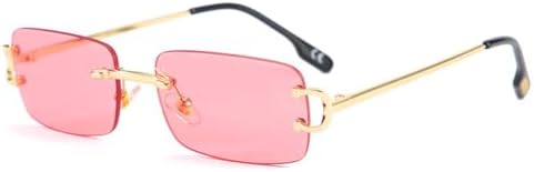 

Новые модные солнцезащитные очки без оправы 2025 года для женщин, градиентные очки для вечеринок на открытом воздухе с защитой от УФ-излучения UV400 DSXLY, Gold-lightred