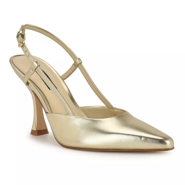 Женские туфли-лодочки Vassa с зауженным каблуком и острым носом Nine West, золотой