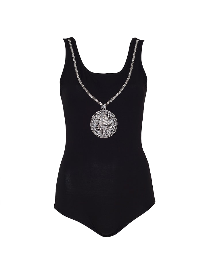 

Roberto Geissini Черный боди для вечеринки с медальоном