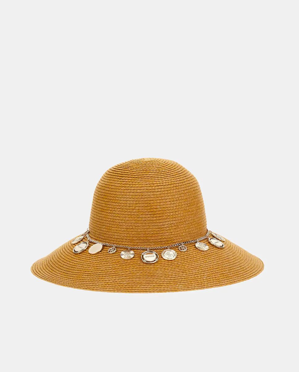 

Женская панама из рафии с подвесками Guess, светло-коричневый