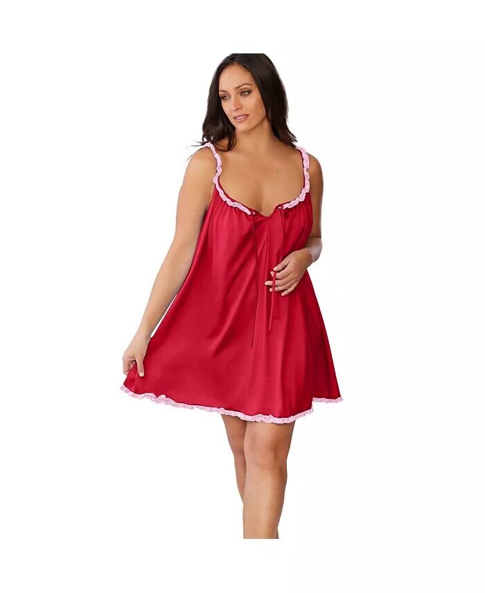 

Платье Babydoll больших размеров с рюшами Amoureuse, красный