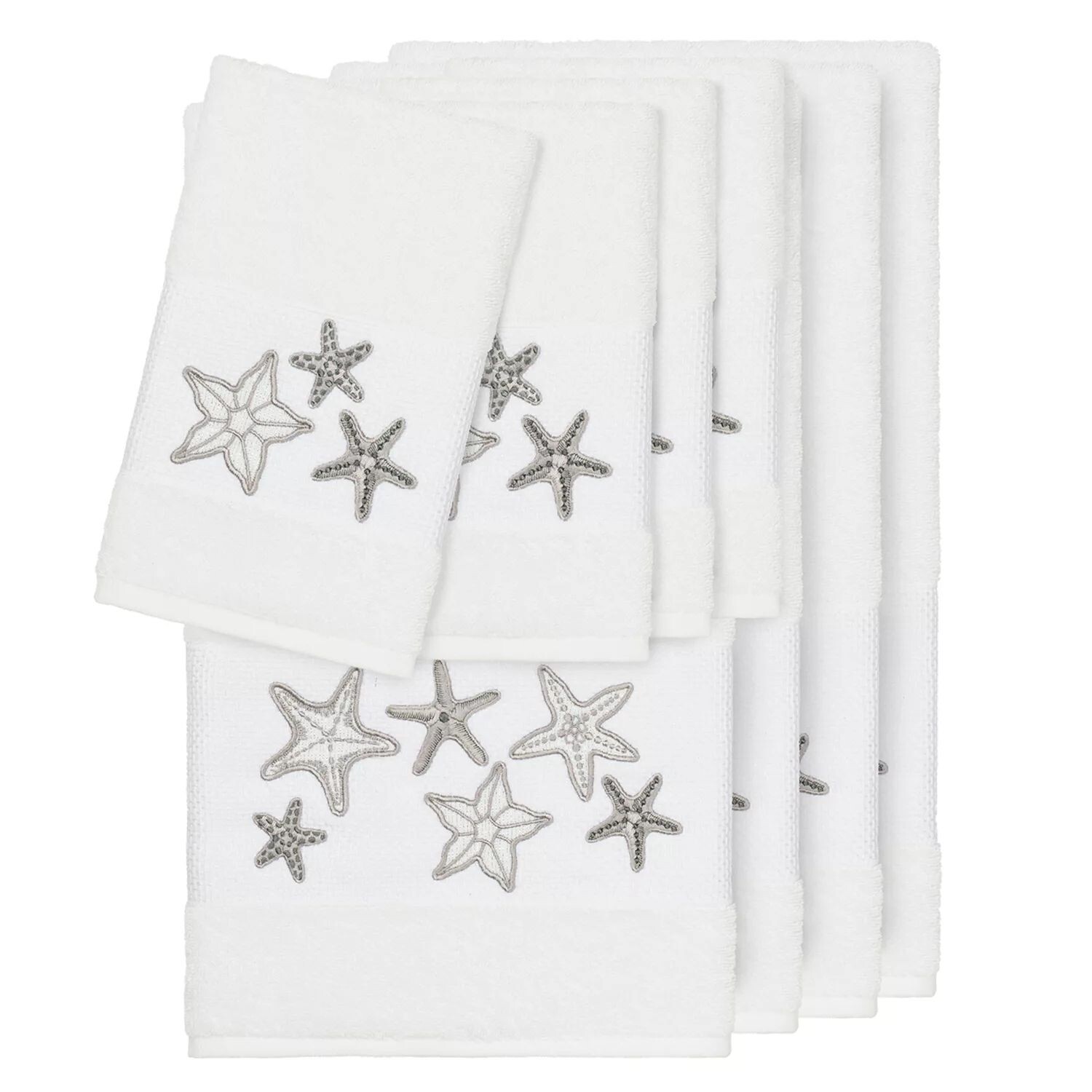 

Linum Home Textiles Набор украшенных банных полотенец Lydia из 8 предметов, белый