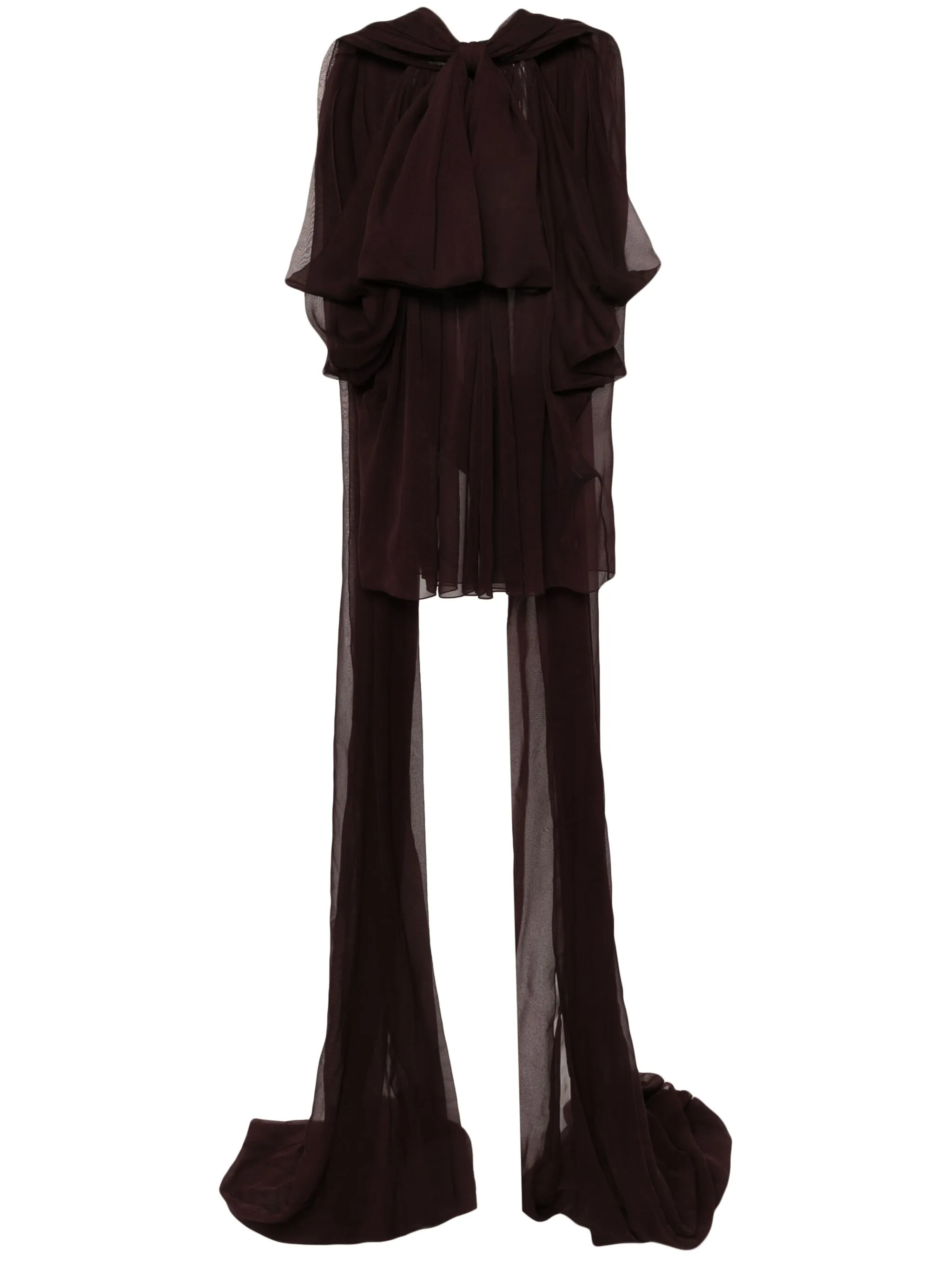 

Шелковая блузка с объемным бантом Saint Laurent, красный